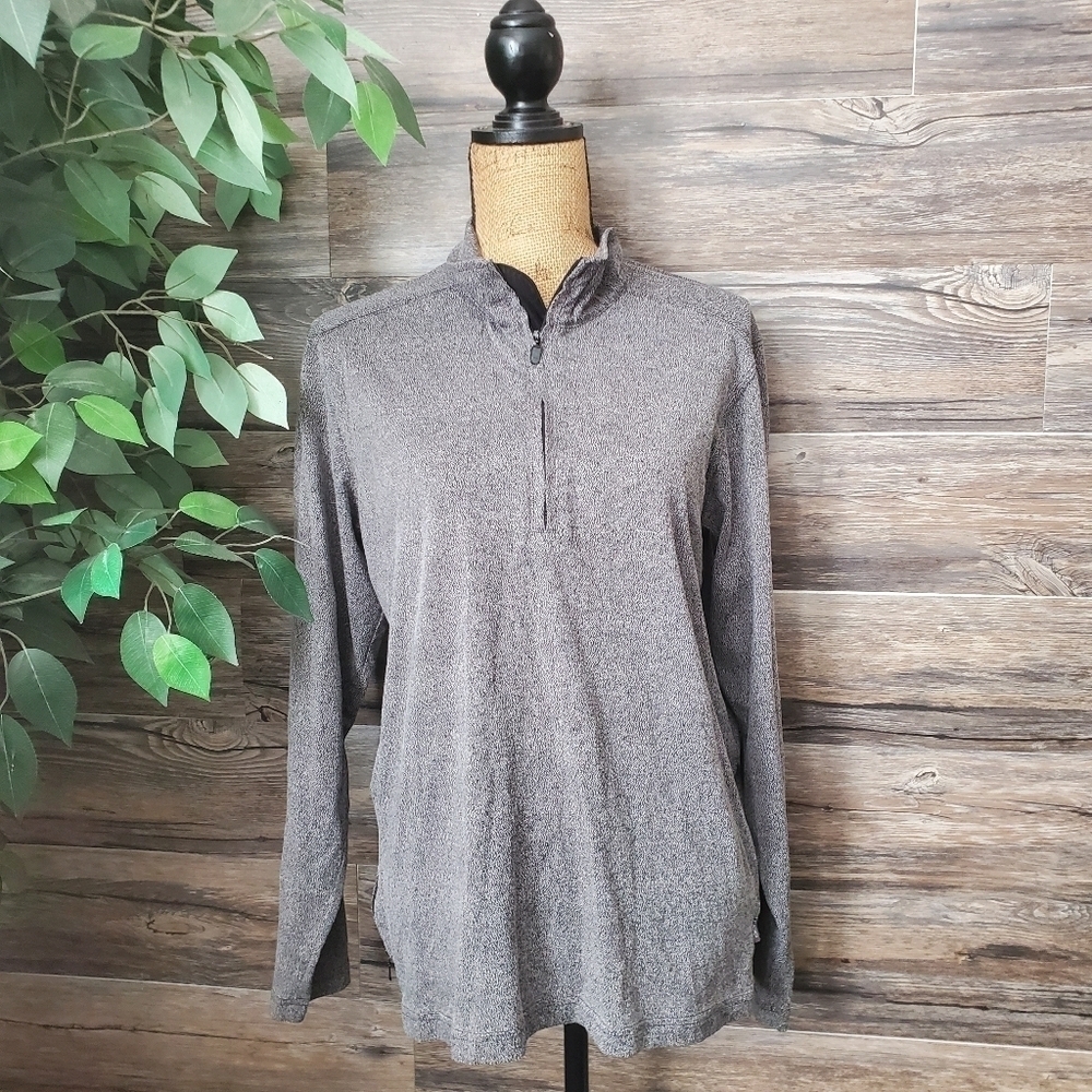 Exofficio Quarter Zip Pullover Sweater Gray Medium Men's
